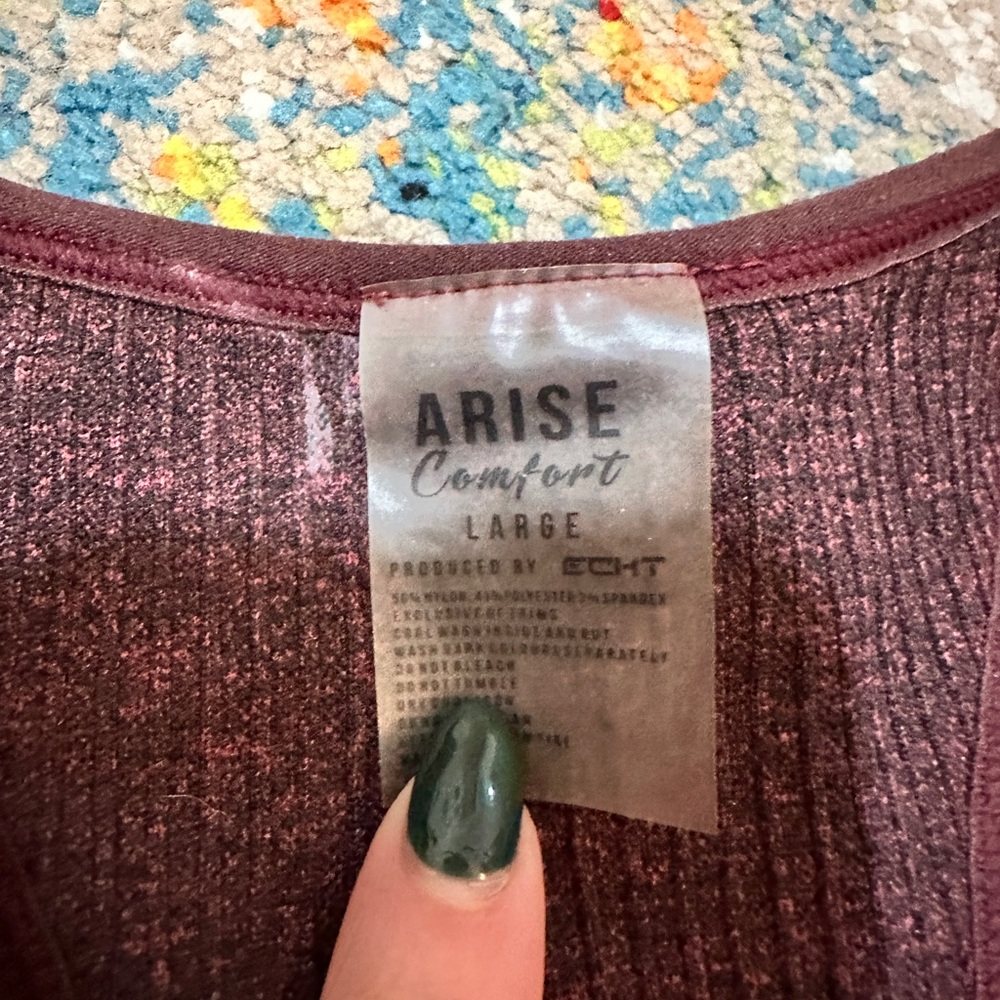 Maroon Thick Ribbed Sports Bra - Picture 2 of 3
